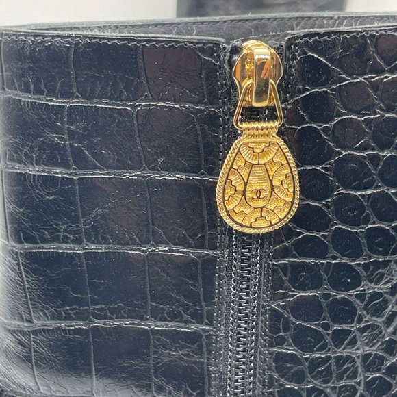 CHANEL 19A Métiers d'Art Paris Croc Embossed Booties Ankle Boots Heels - Picture 11 of 14